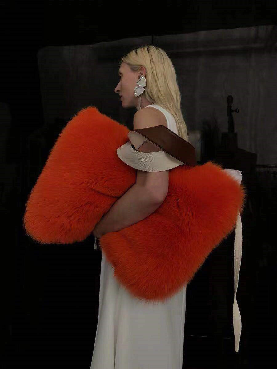 Plush Faux Fur Shoulder Bag