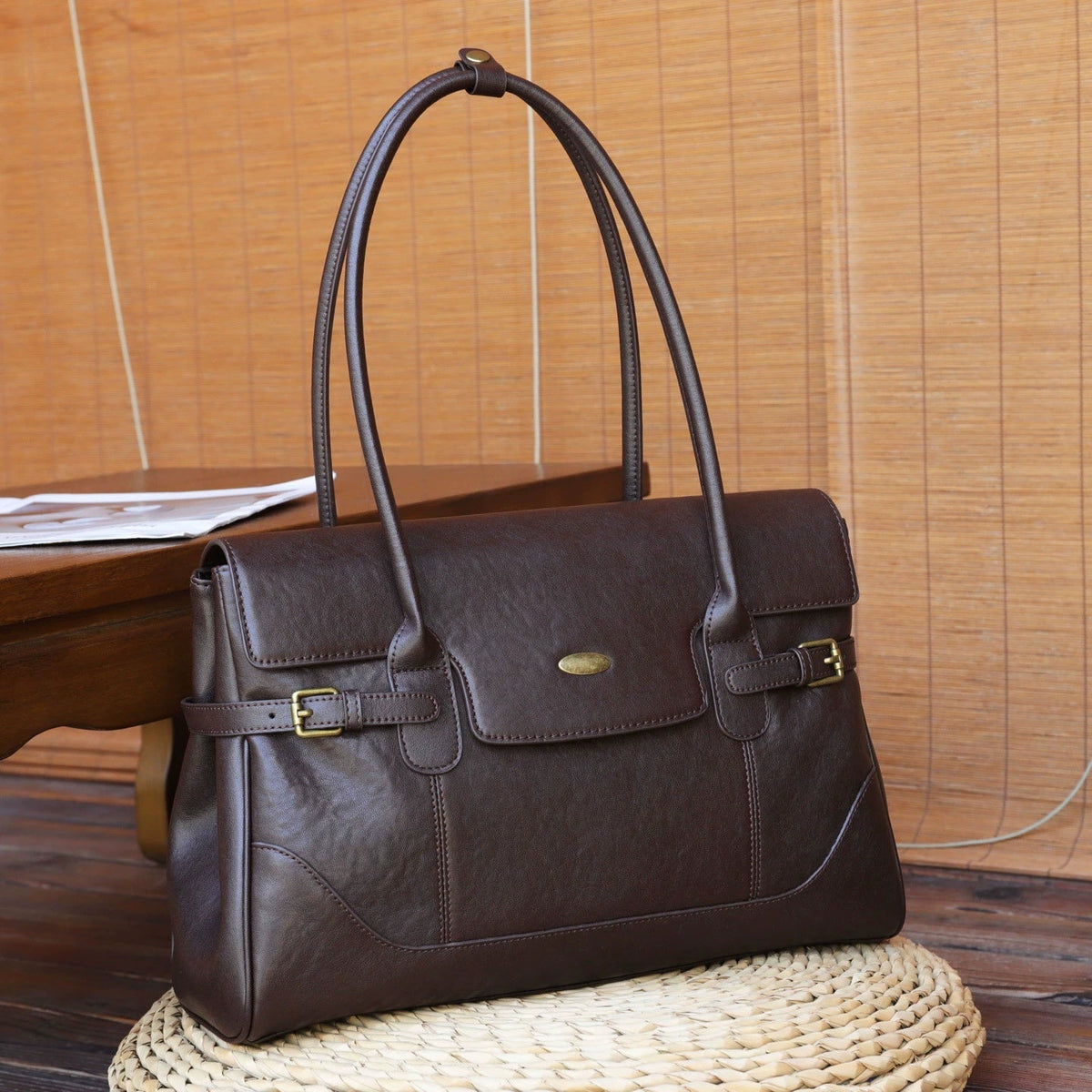 Cowhide Large-capacity Commuter Tote Bag