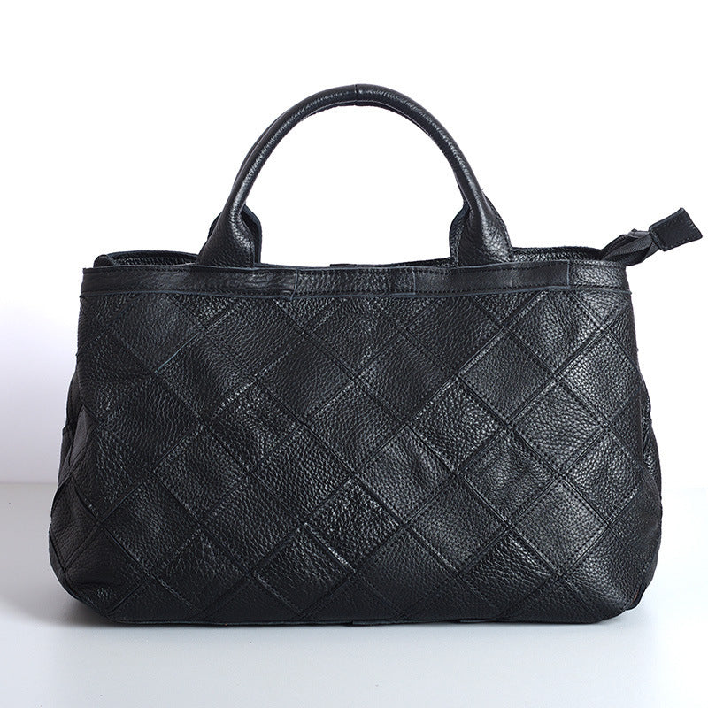 Leather Color Block Handbag