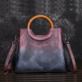 Leather Hand-Painted Suede Handbag