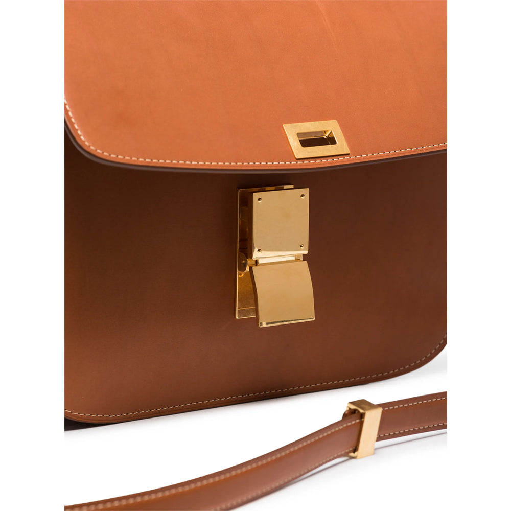 Celine Classic Box Tan Leather Shoulder Bag