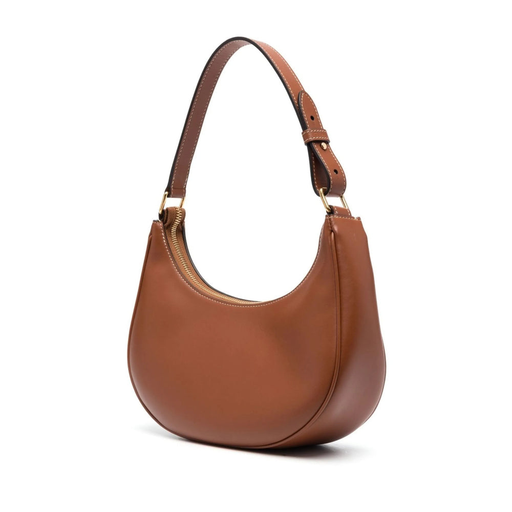Celine Ava Camel Leather Shoulder Bag with Triomphe Embroidery