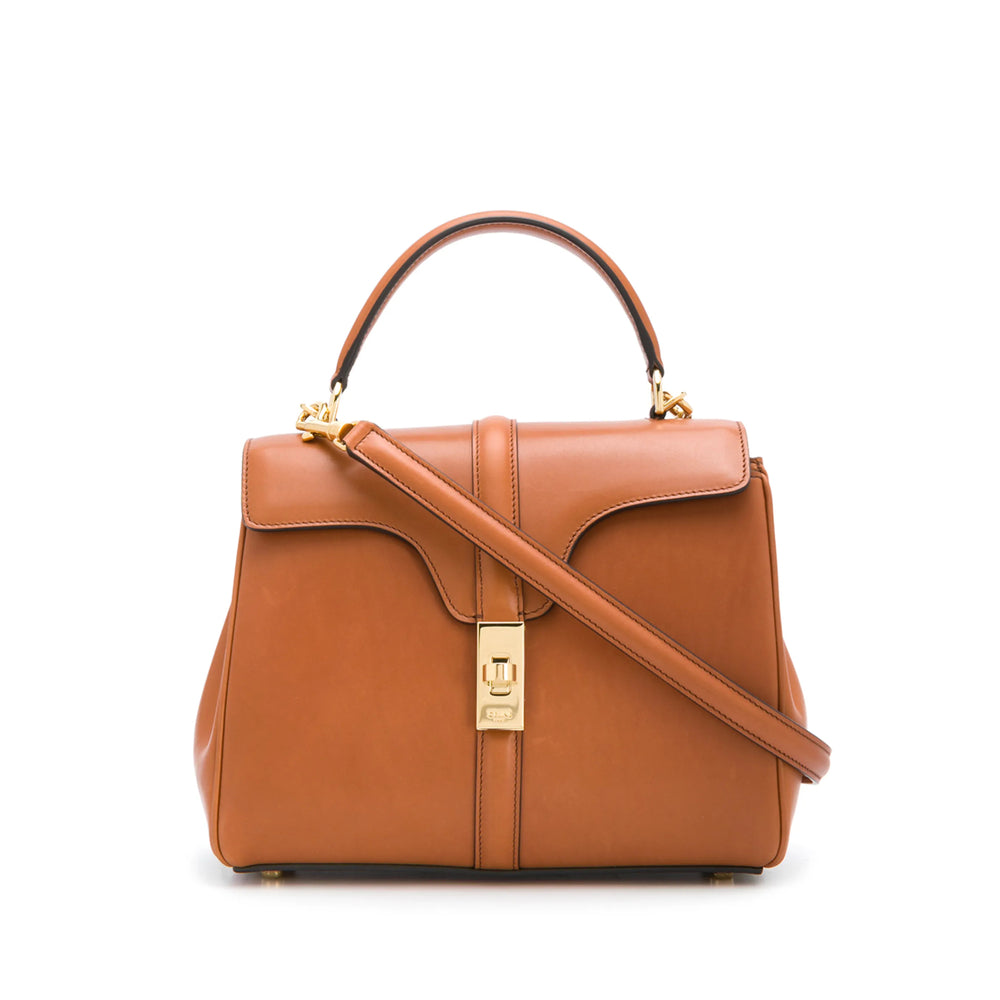 Celine Brown Leather Top-Handle Satchel