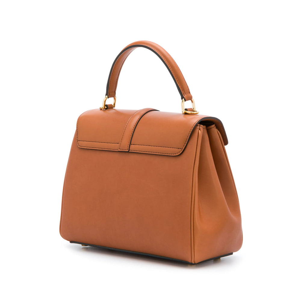 Celine Brown Leather Top-Handle Satchel