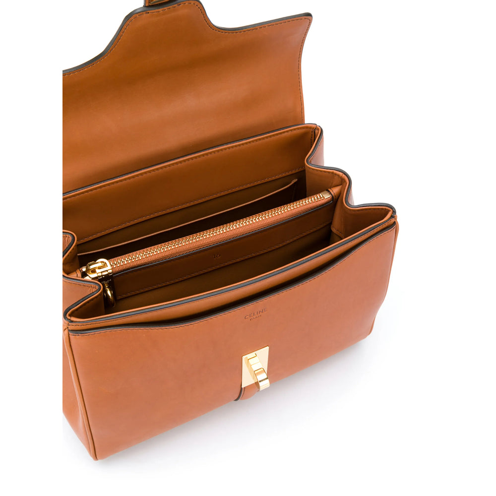 Celine Brown Leather Top-Handle Satchel
