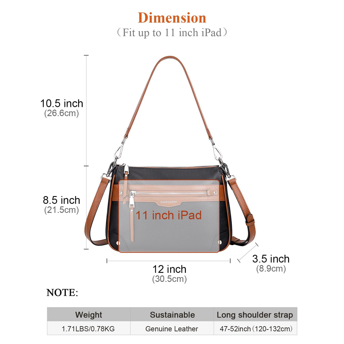 Earth Soft Genuine Leather Crossbody Bag