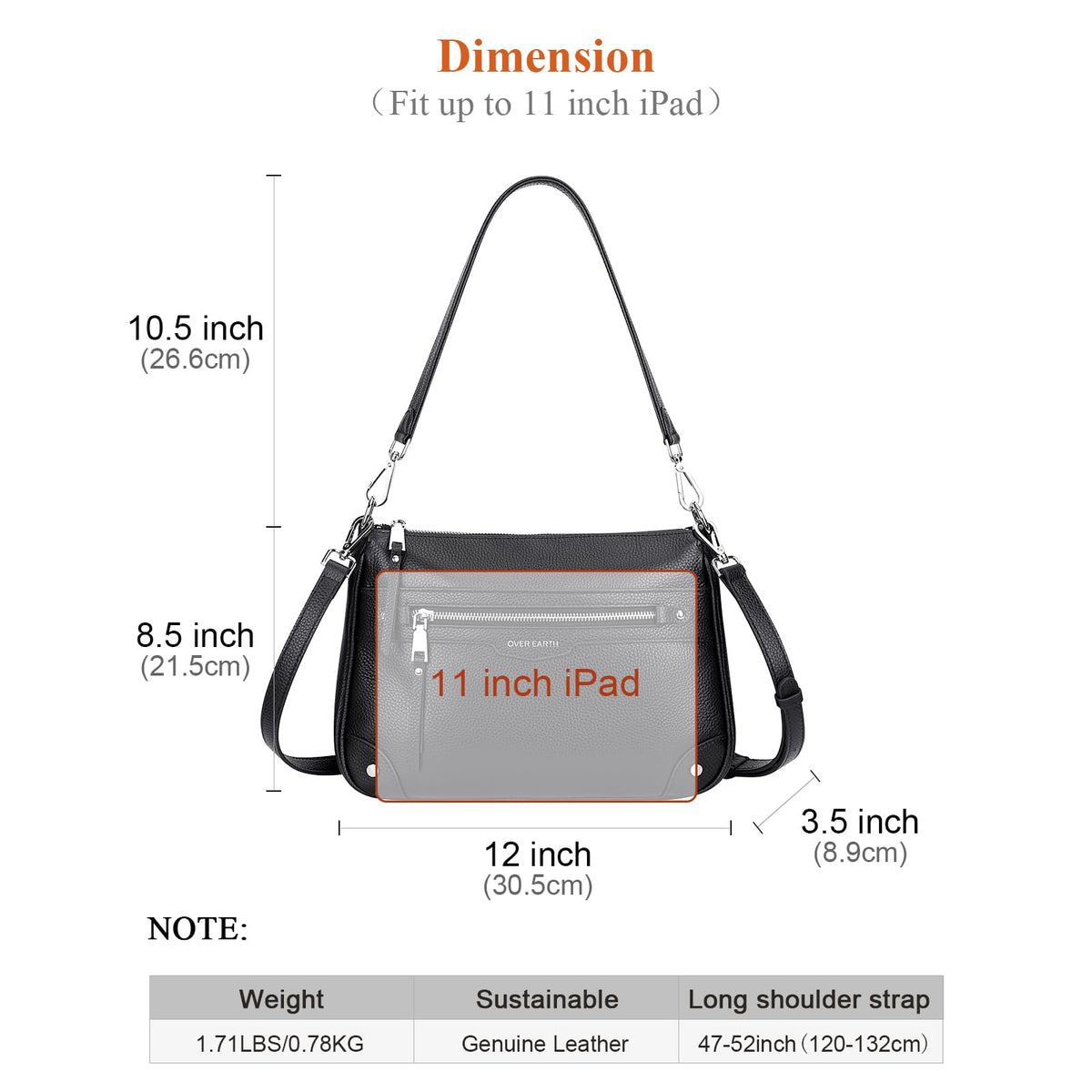 Earth Soft Genuine Leather Crossbody Bag