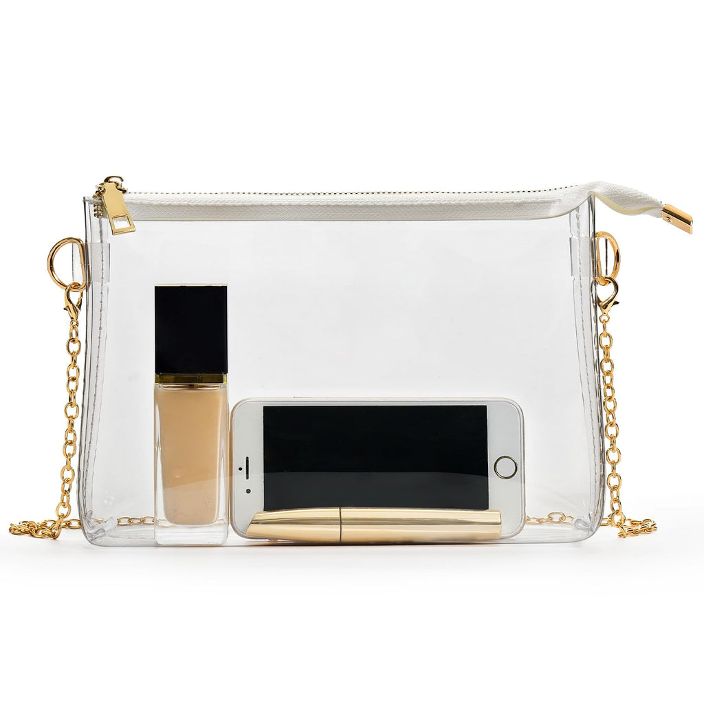 BS-VOG Clear Purse for Women - Stadium Approved Small Crossbody Bag with Zipper