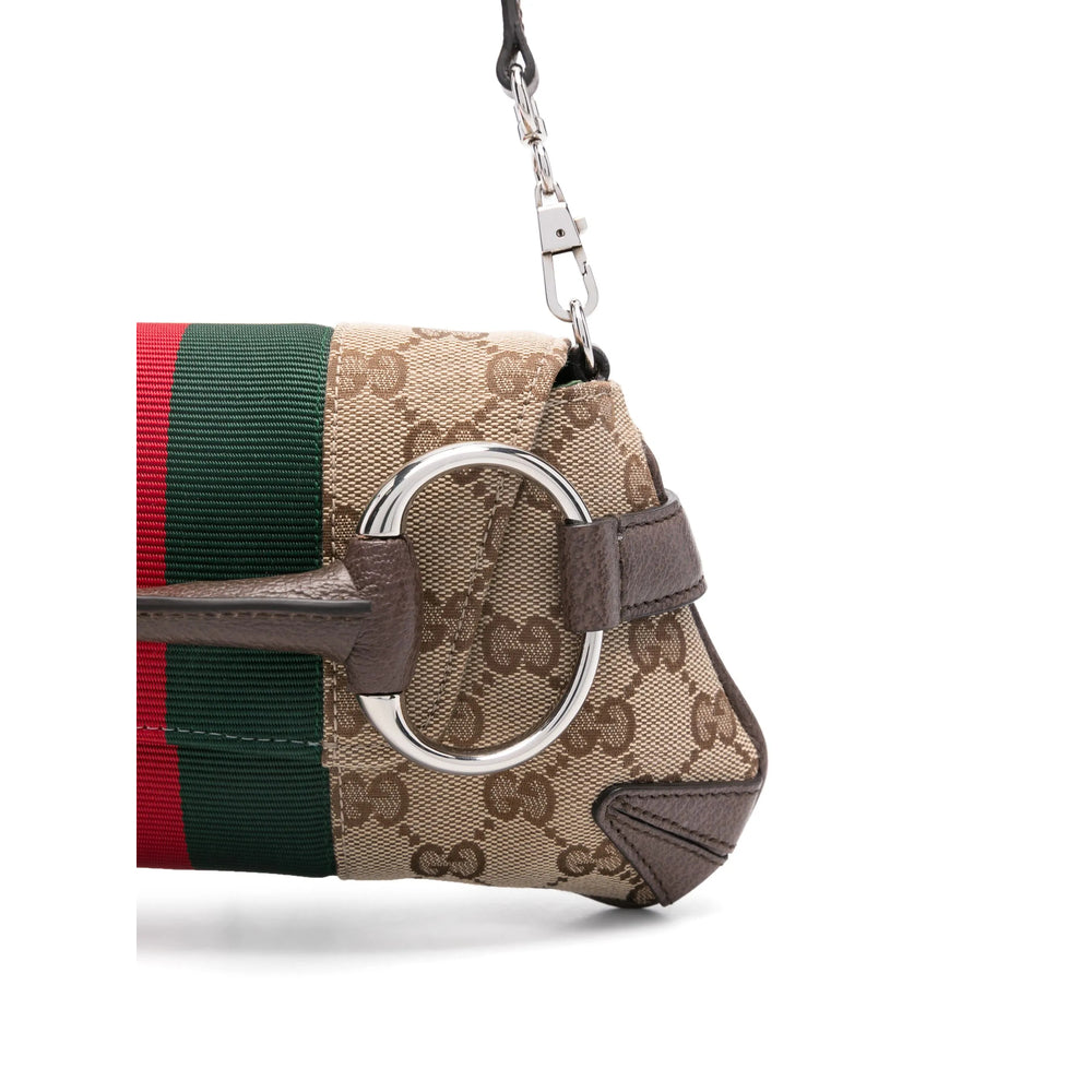 Gucci Horsebit Chain GG Canvas Shoulder Bag