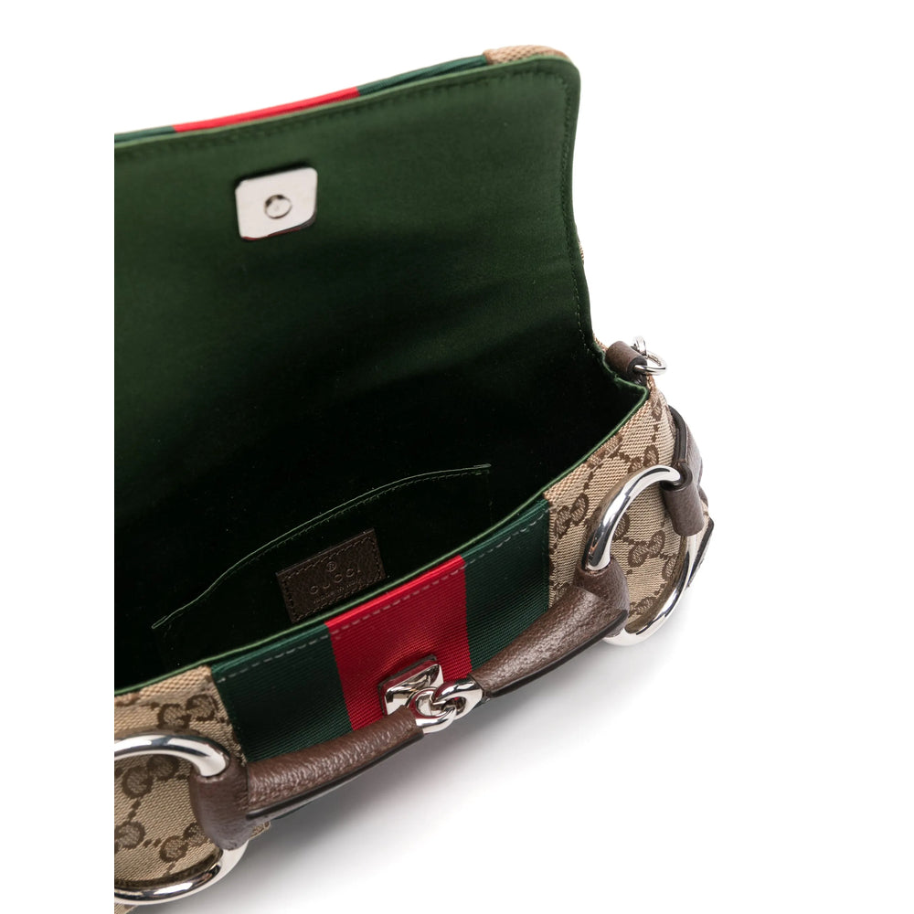 Gucci Horsebit Chain GG Canvas Shoulder Bag