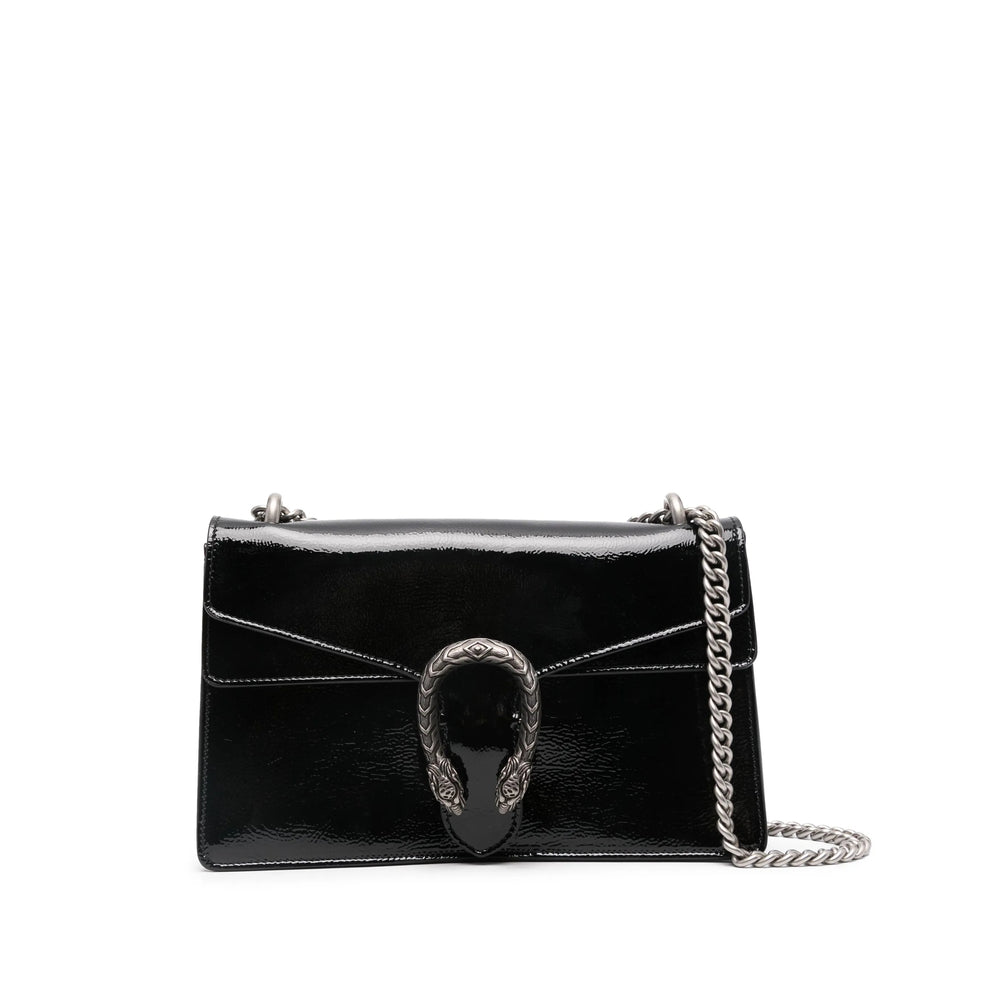 Gucci Dionysus Black Patent Leather Shoulder Bag