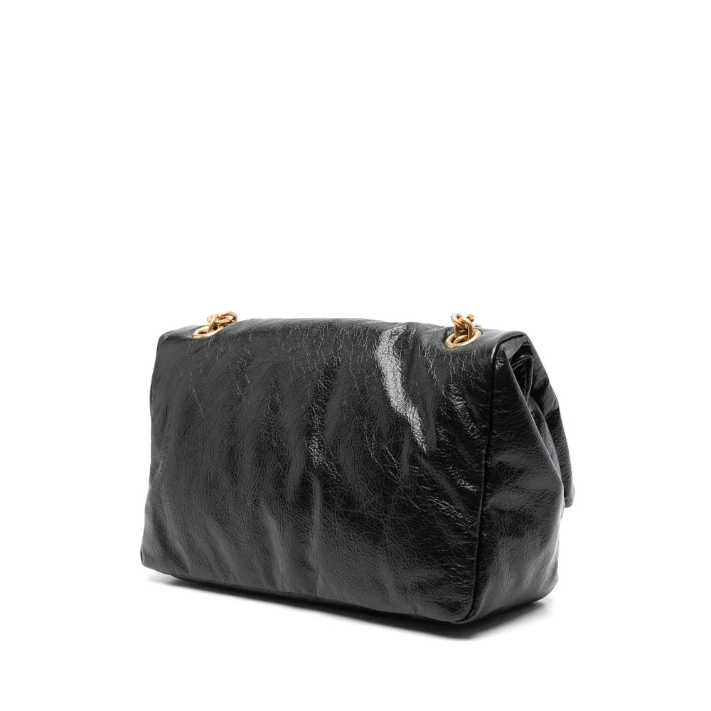 Balenciaga BB Soft Black Leather Chain Shoulder Bag