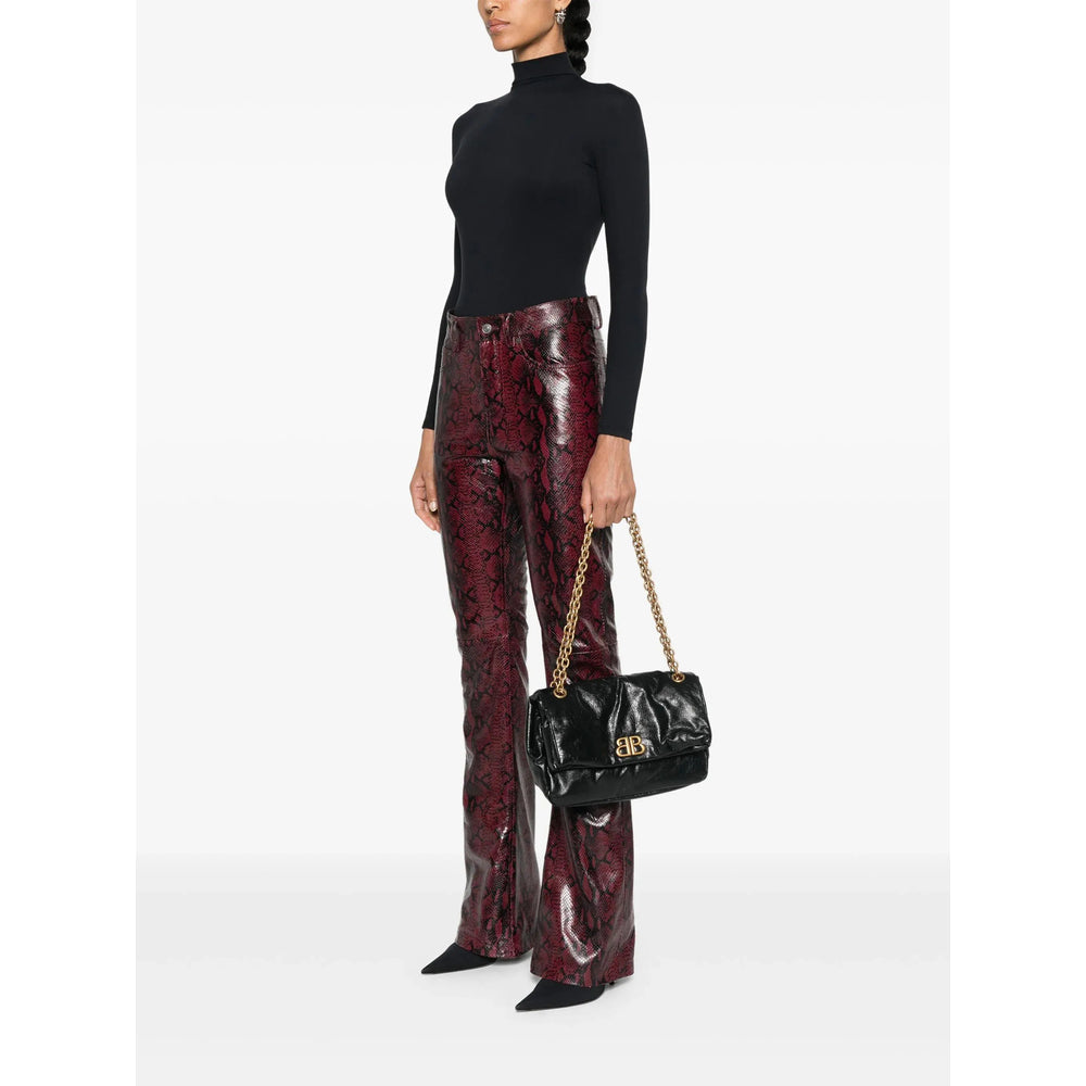 Balenciaga BB Soft Black Leather Chain Shoulder Bag
