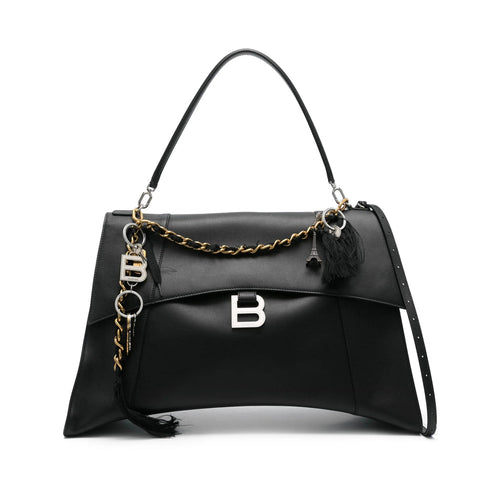 Balenciaga Rodeo Black Leather Handbag with Charms