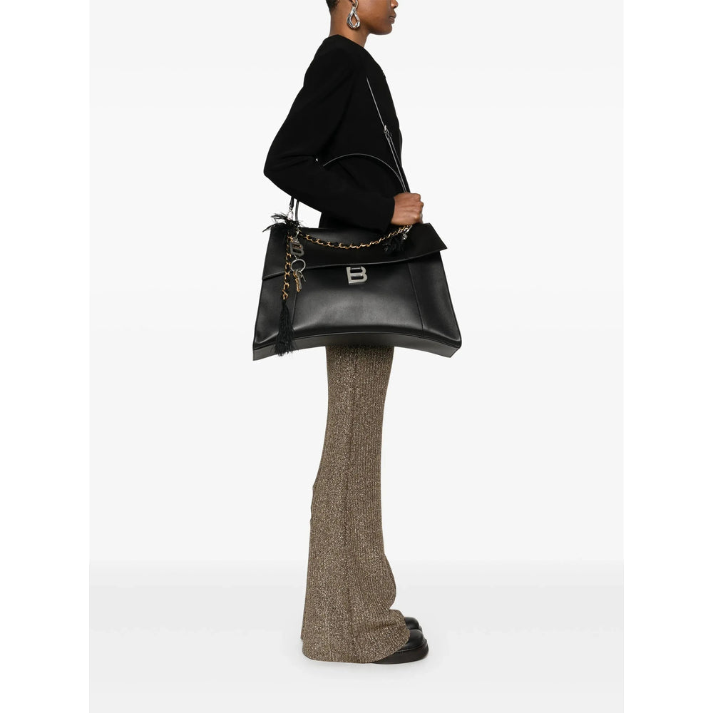 Balenciaga Rodeo Black Leather Handbag with Charms