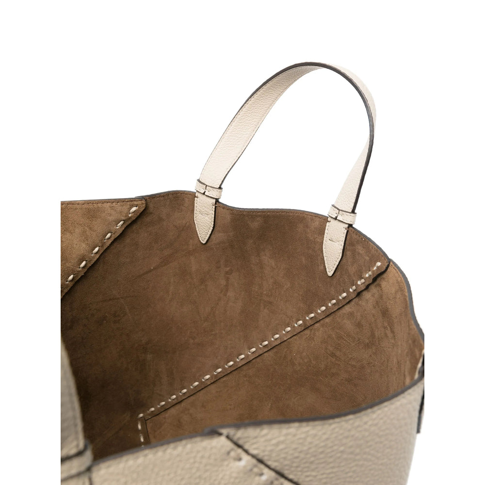 Fendi Selleria Beige Leather Tote Bag