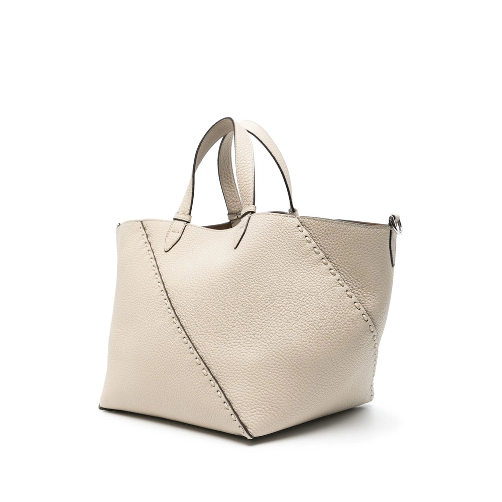Fendi Selleria Beige Leather Tote Bag