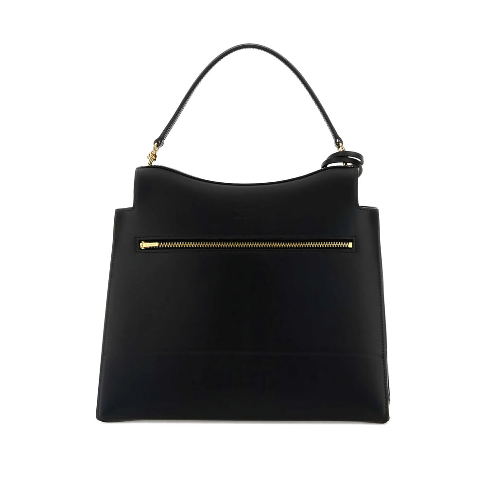 Balenciaga Carrie Black Leather Shoulder Bag