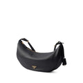 Prada Black Leather Crescent Shoulder Bag.