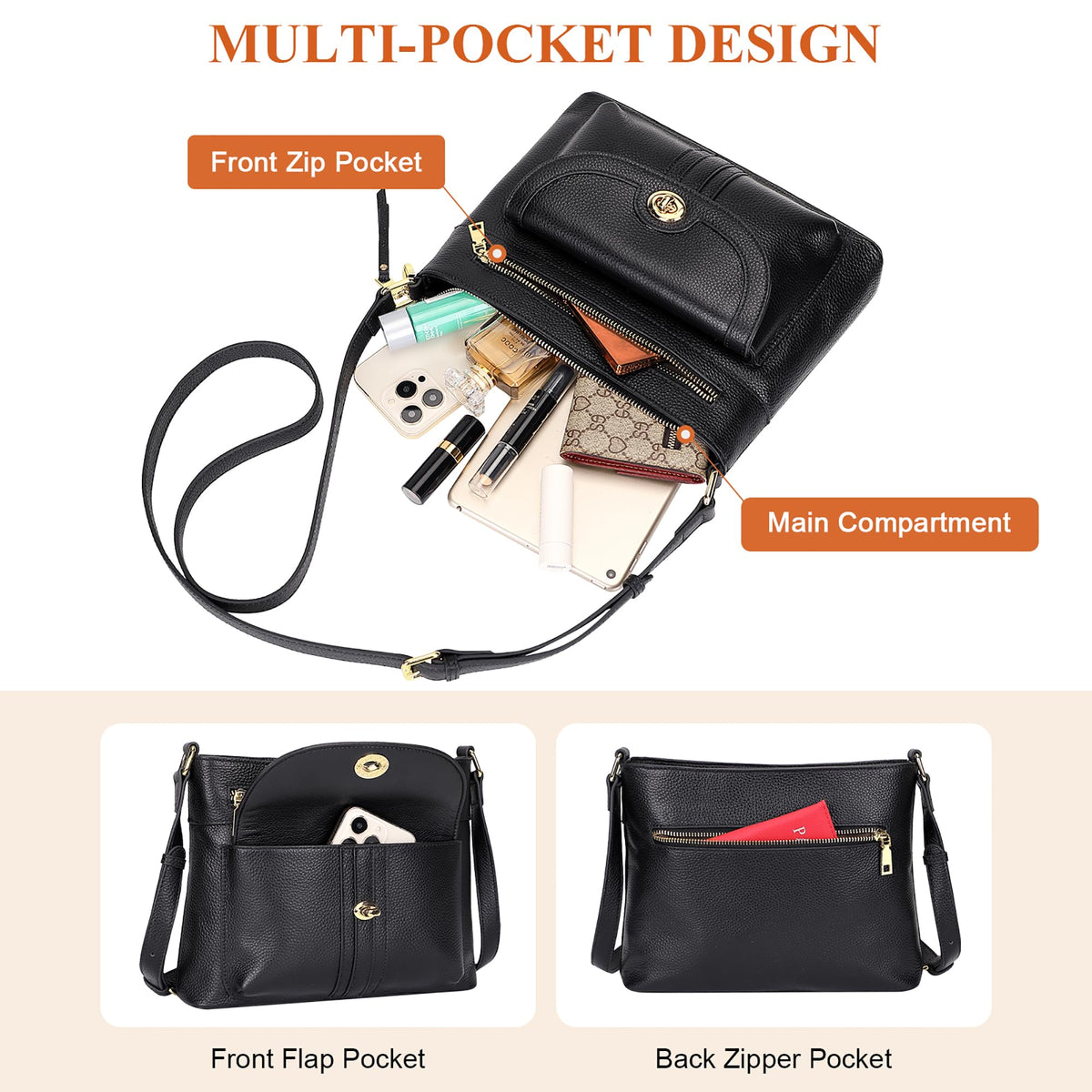 Earth Genuine Leather Crossbody Bag