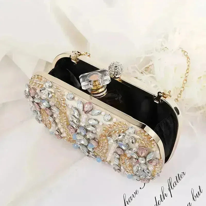 Luxury Rhinestone Clutch Bag - Wedding & Party Purse
