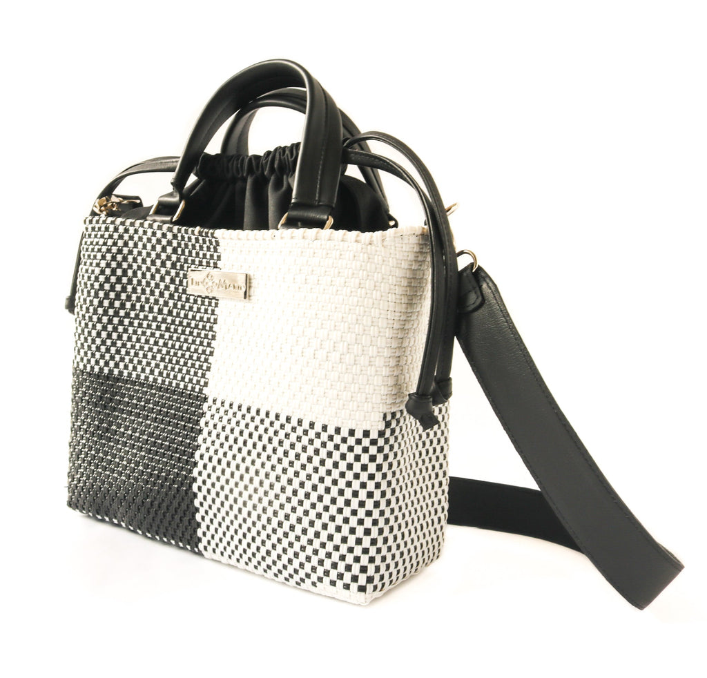 Lucy Medium Woven Crossbody Drawstring Bag