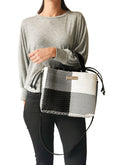 Lucy Medium Woven Crossbody Drawstring Bag