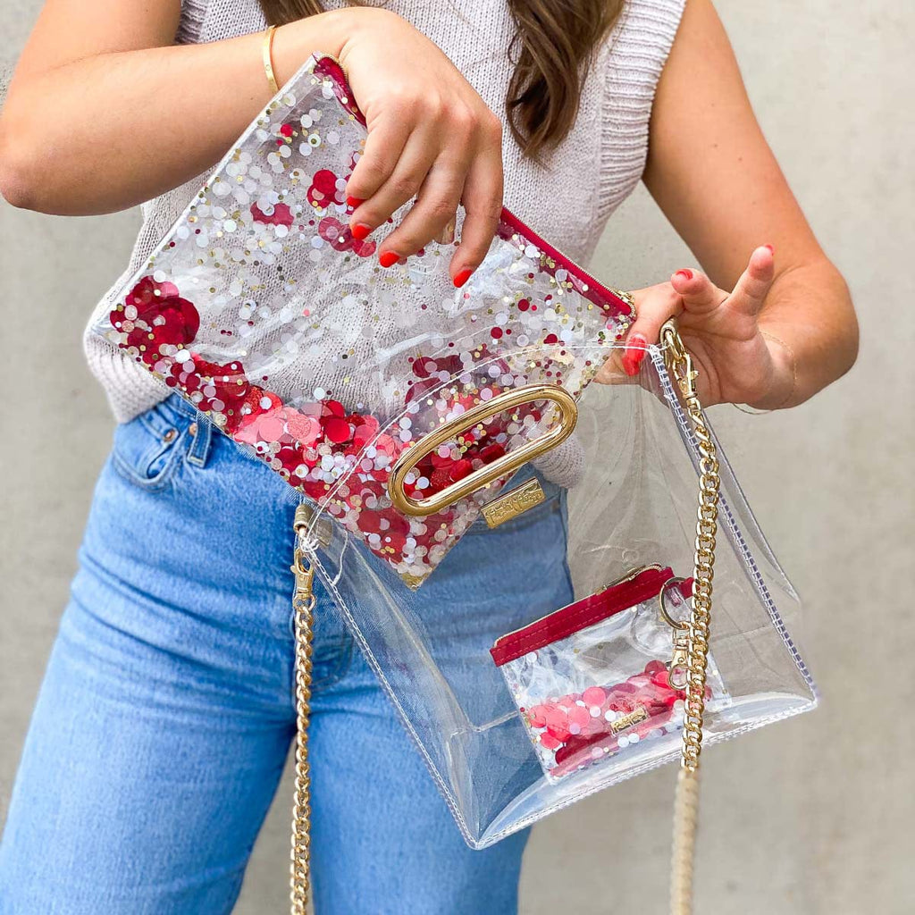 Confetti Strap and Clear Crossbody Bundle
