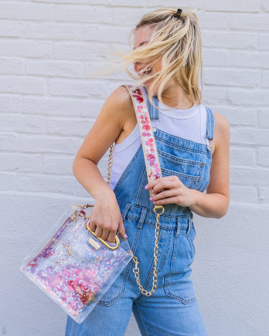 Confetti Strap and Clear Crossbody Bundle