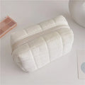 Solid Fur Cosmetic Storage Bag Large Women Zipper Makeup Organizer Handbag Stationery Pencil Case Travel Make Up Toiletry Punch
