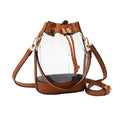 Faux Leather Transparent Bucket Bag