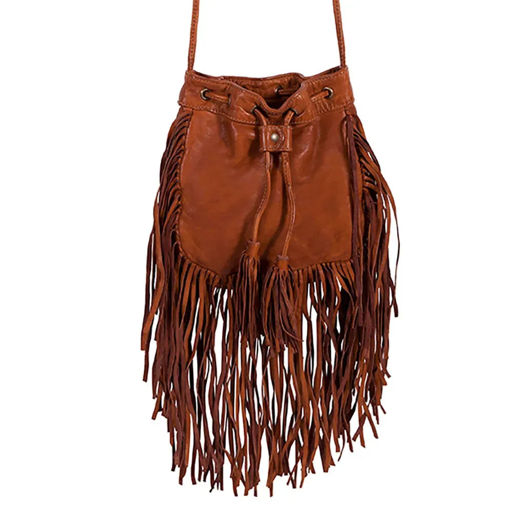 Scully Western Cascade Fringe Bucket Bag