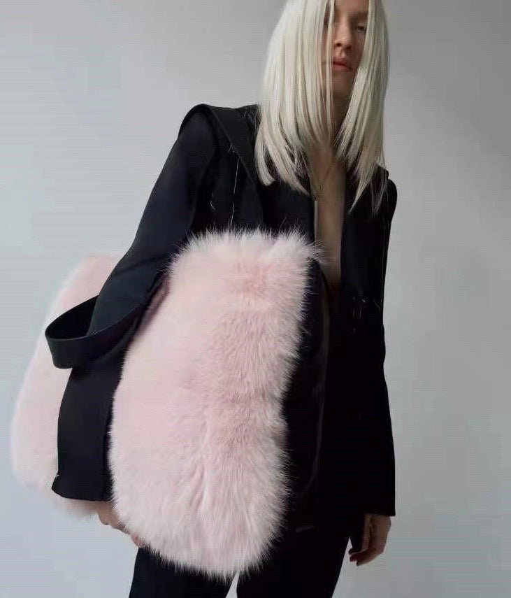 Plush Faux Fur Shoulder Bag